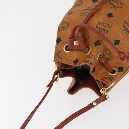 MCM Visetos Shoulder bag Canvas and Leather, BROWN, CANVAS, Shoulder bag