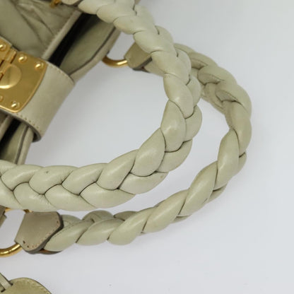 Miu Miu Coffer Convertible Satchel Leather, BEIGE, LEATHER, Handbag