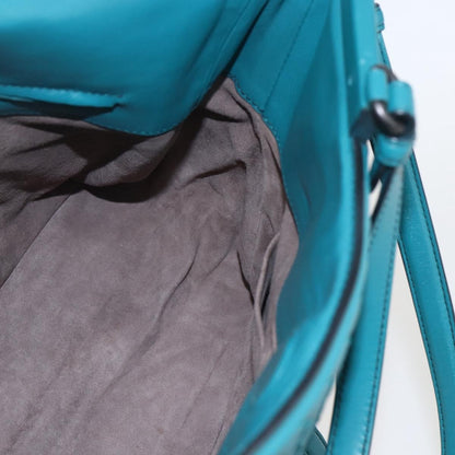Bottega Veneta Monaco Convertible Satchel Leather with Intrecciato Detail, TURQUOISE, LEATHER, Handbag