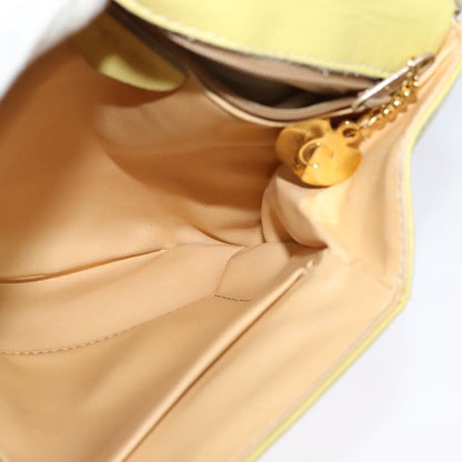 Celine Flap Shoulder Bag Leather, YELLOW, LEATHER, Shoulder bag