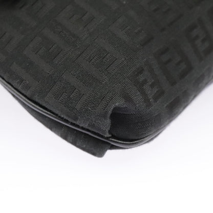 Fendi Mamma Baguette Shoulder Bag Canvas, BLACK, CANVAS, Shoulder bag