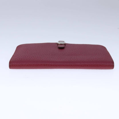 Hermes Dogon Duo Combined Wallet Leather, RED, LEATHER, Wallets