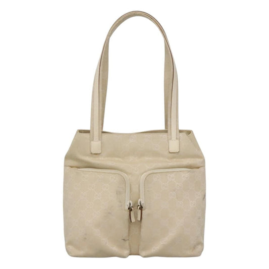 Gucci Double Pocket Tote GG Canvas, BEIGE, CANVAS, Shoulder bag