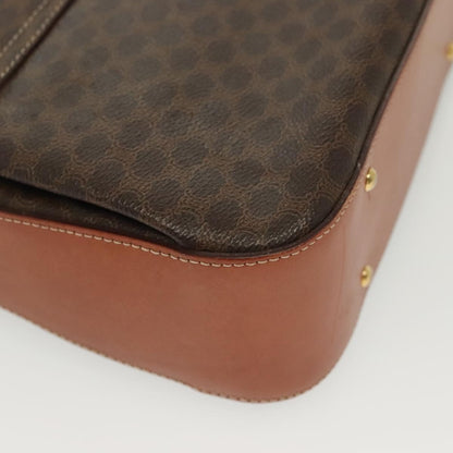 Celine Vintage Convertible Top Handle Bag Macadam Coated Canvas, BROWN, CANVAS, Handbag