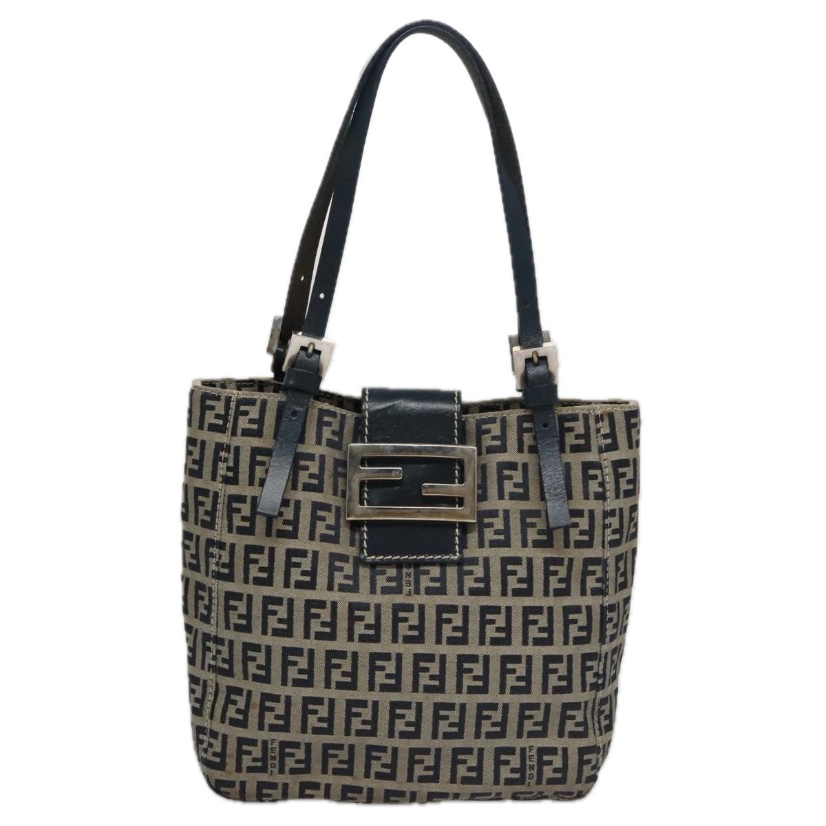 Fendi Vintage Shoulder Bag Zucca Canvas, NAVY, CANVAS, Handbag