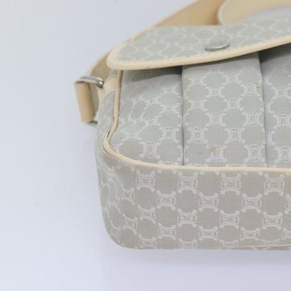 Celine Vintage Macadam Shoulder Bag Canvas and Leather, GRAY, CANVAS, Shoulder bag