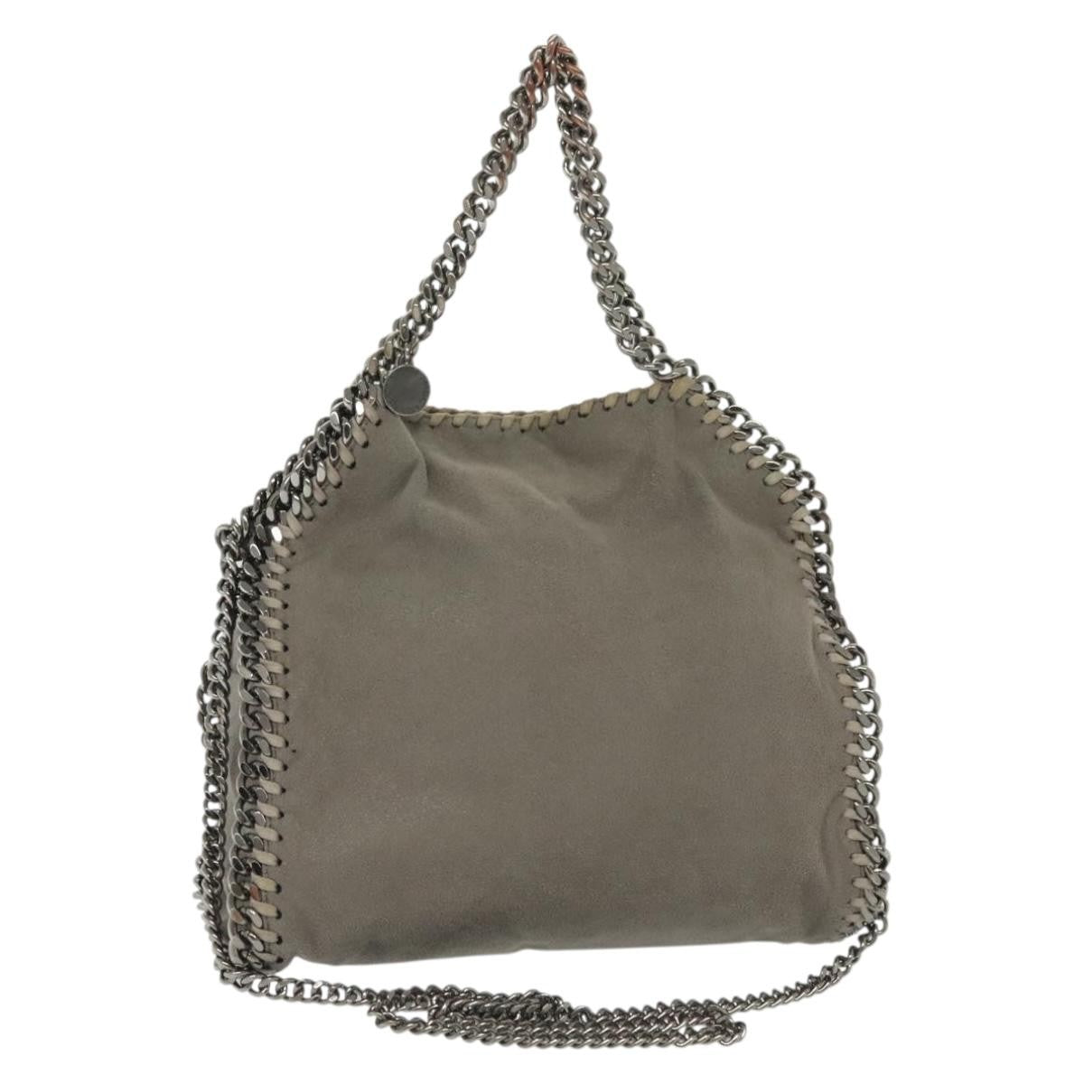 Stella McCartney Falabella Fold Over Crossbody Bag Suede, GRAY, SUEDE, Crossbody bag
