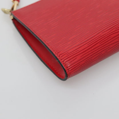 Louis Vuitton Pochette Accessoires Epi Leather, RED, LEATHER, Clutche & pouche