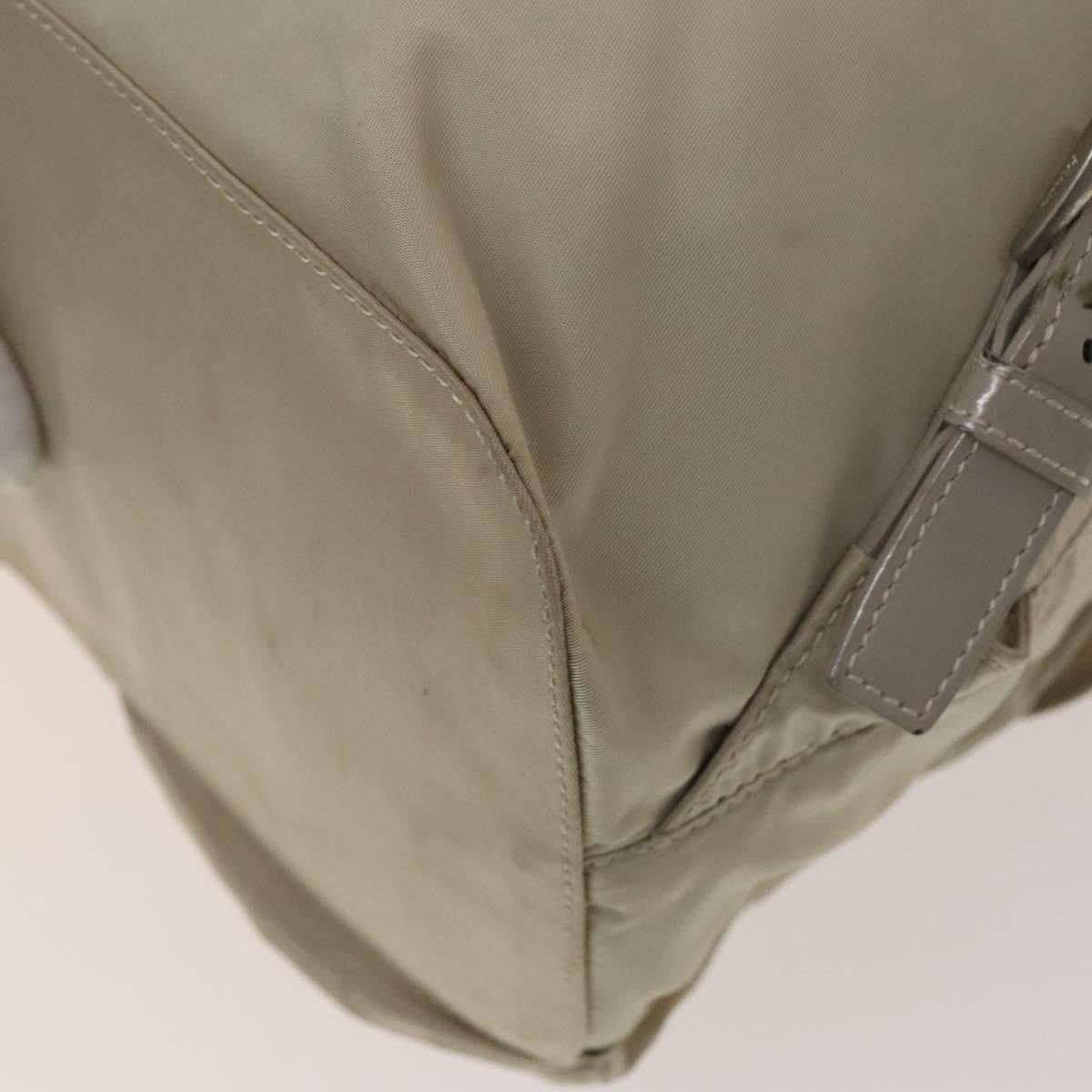 Prada Vela Double Front Pocket Backpack Tessuto with Saffiano Leather, SILVER, NYLON, Backpack