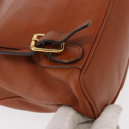 Gucci Vintage Bamboo Backpack Leather, BROWN, LEATHER, Backpack