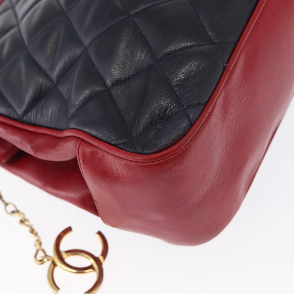Chanel Chanel Bicolor Shoulder Bag Red/Navy leather bicolore, NAVY, LEATHER, Shoulder bag