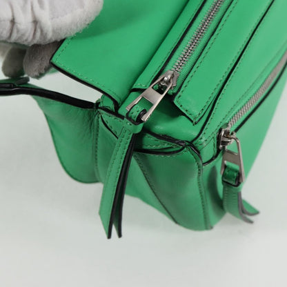 Loewe Puzzle Bumbag Leather, GREEN, LEATHER, Crossbody bag