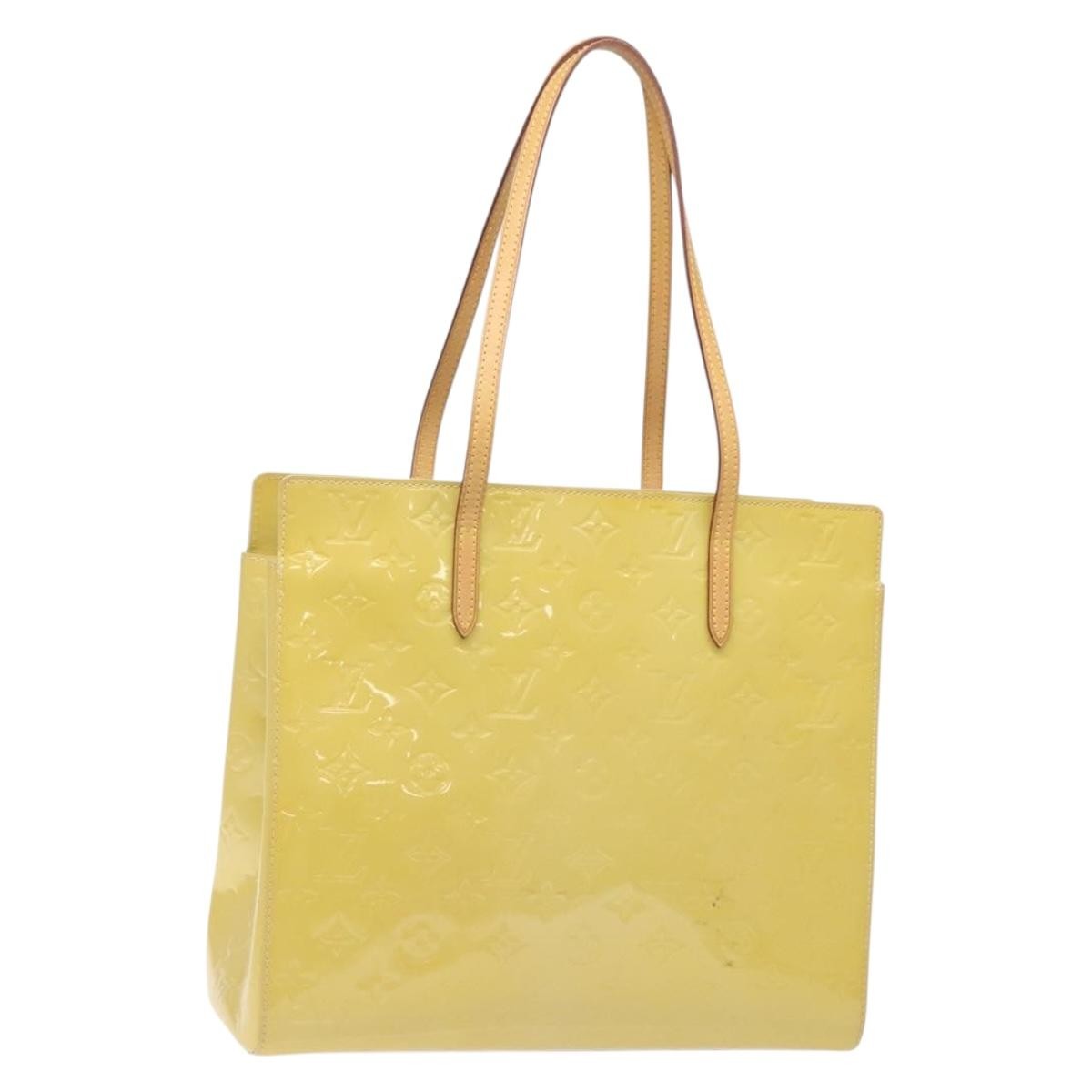 Louis Vuitton Catalina Handbag Monogram Vernis, YELLOW, PATENT_LEATHER, Tote bag