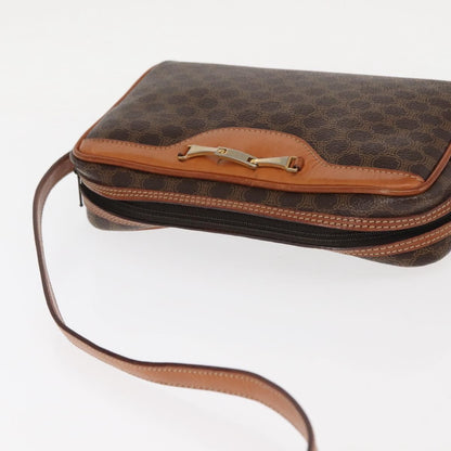 Celine Macadam Shoulder Bag PVC Leather, BROWN, CANVAS, Shoulder bag