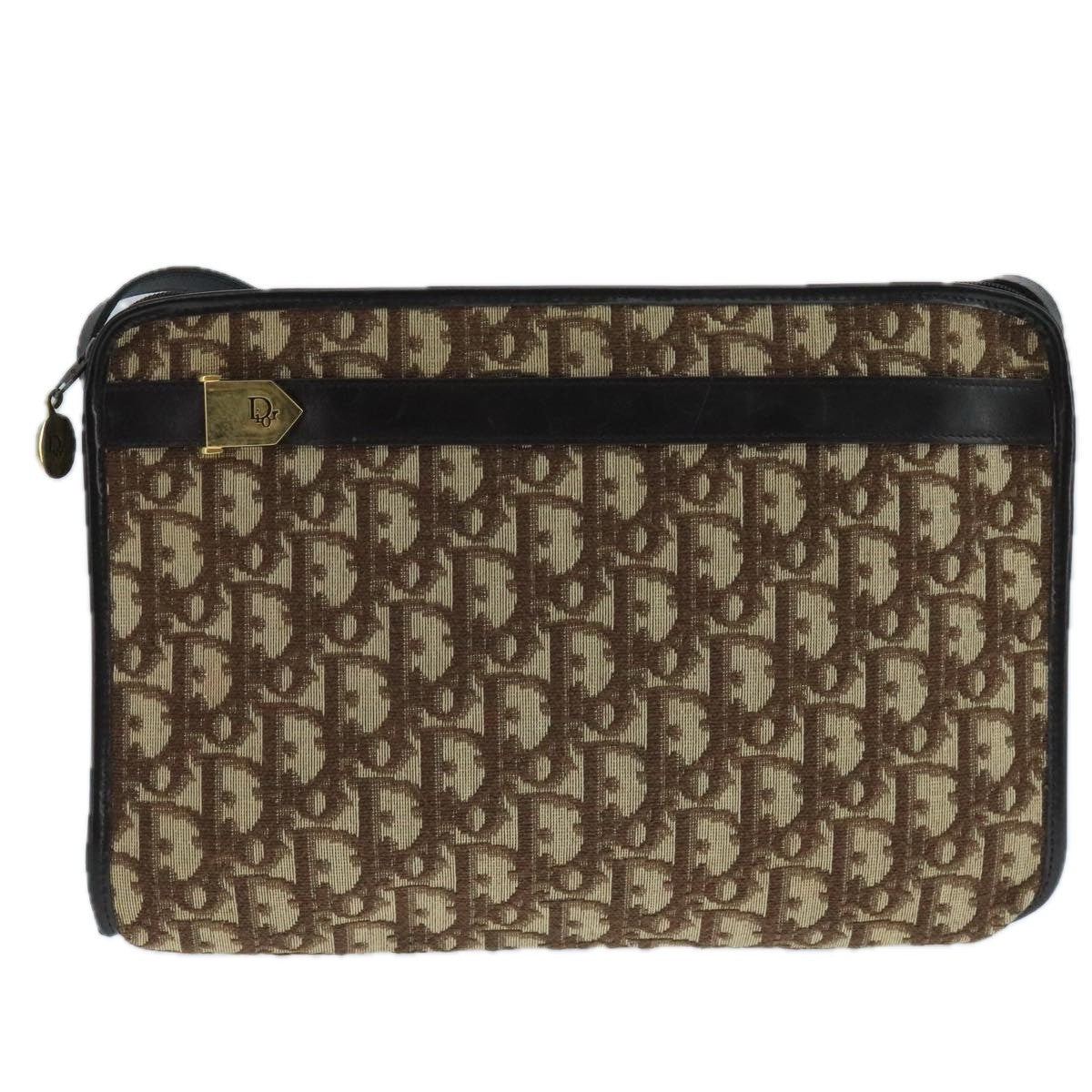 Christian Dior Vintage Trotter Shoulder Bag Canvas, BROWN, CANVAS, Shoulder bag