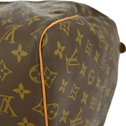 Louis Vuitton Keepall Bag Monogram Canvas, BROWN, CANVAS, Travel bag