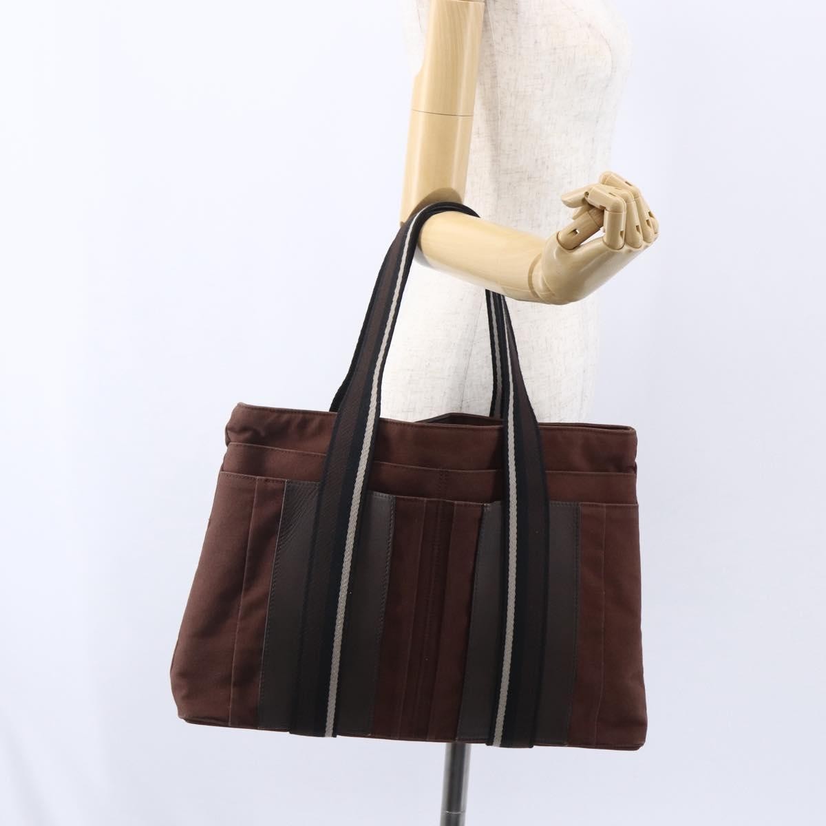 Hermes Troca Horizontal Tote Canvas, BROWN, CANVAS, Tote bag