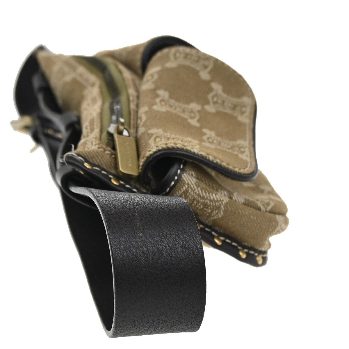 Celine Bum Bag Canvas with Leather, BROWN, CANVAS, Clutche & pouche