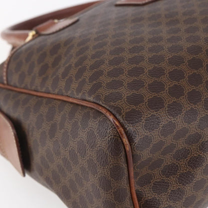 Celine Vintage Macadam Handbag Canvas and Leather, BROWN, CANVAS, Handbag