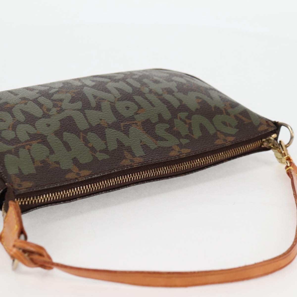 Louis Vuitton Pochette Accessoires Limited Edition Monogram Graffiti, BROWN, CANVAS, Clutche & pouche