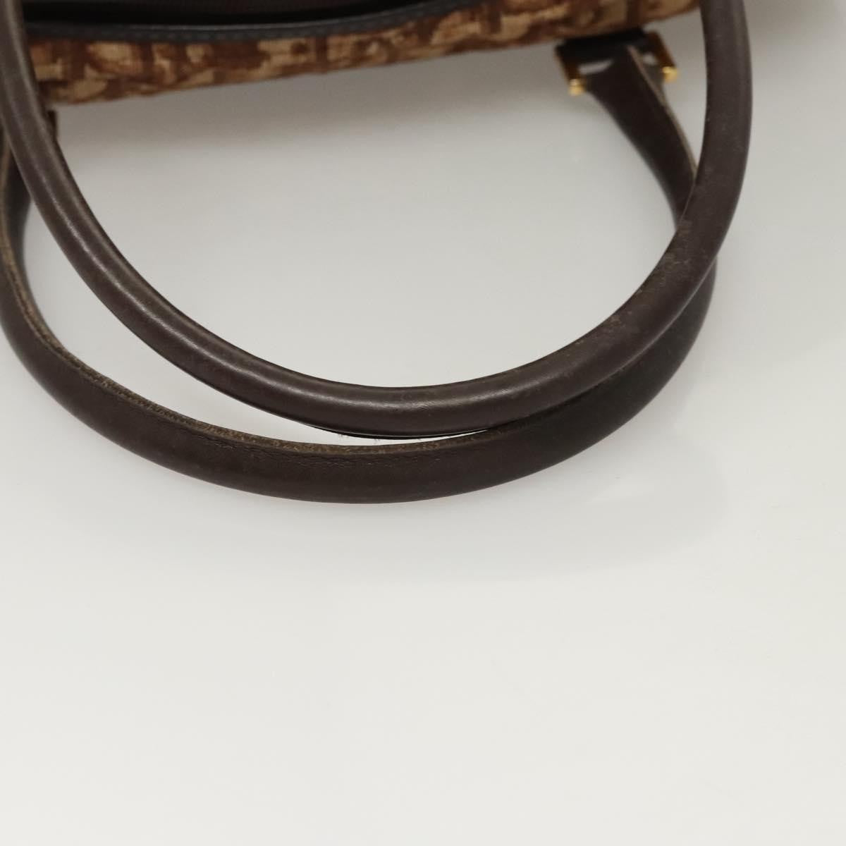 Christian Dior Vintage CD Trotter Handbag Canvas, BROWN, CANVAS, Handbag