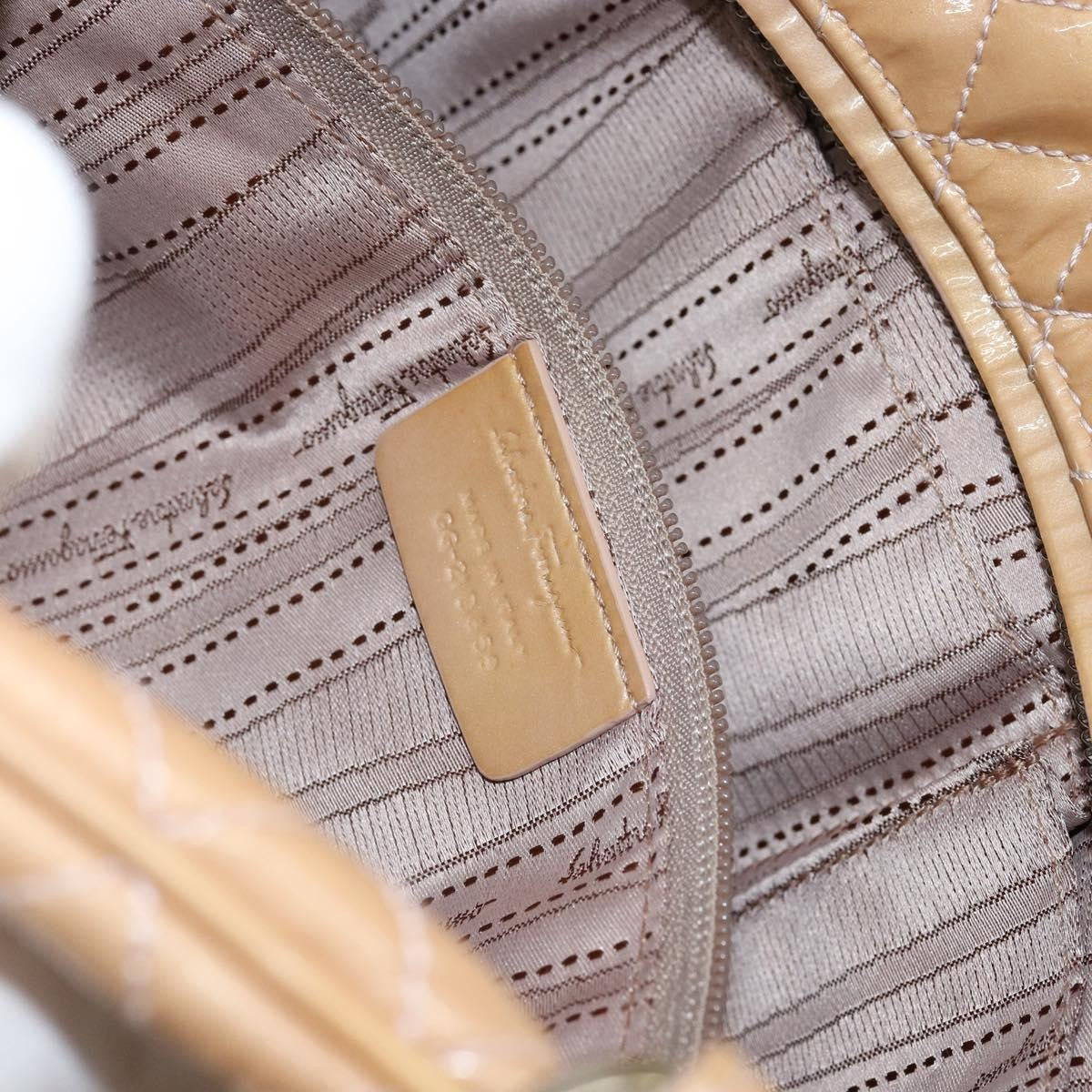 Salvatore Ferragamo Vala Handbag Patent leather, BEIGE, PATENT_LEATHER, Handbag