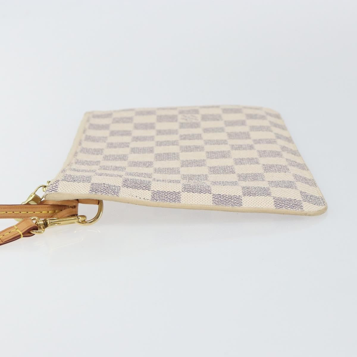 Louis Vuitton Neverfull Pochette Damier, BEIGE, CANVAS, Clutche & pouche