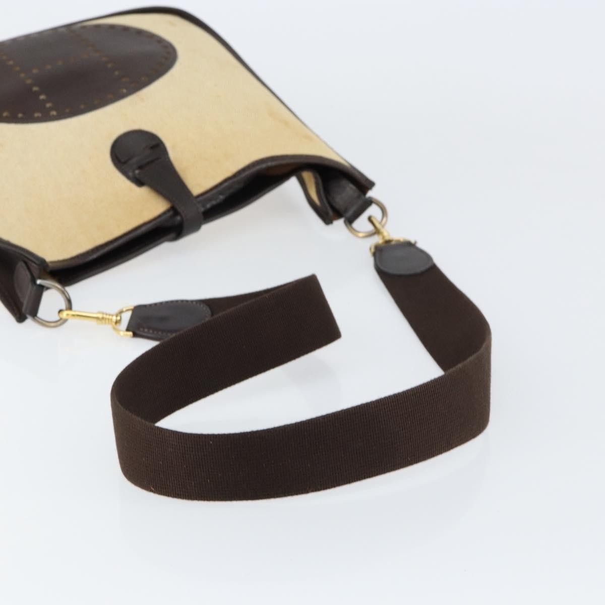 Hermes Evelyne Bag Gen III Toile and Leather, BEIGE, CANVAS, Shoulder bag