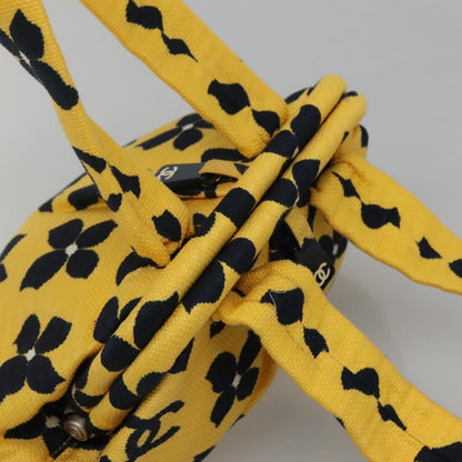 Chanel Vintage Frame Shoulder Bag Printed Canvas, YELLOW, CANVAS, Shoulder bag