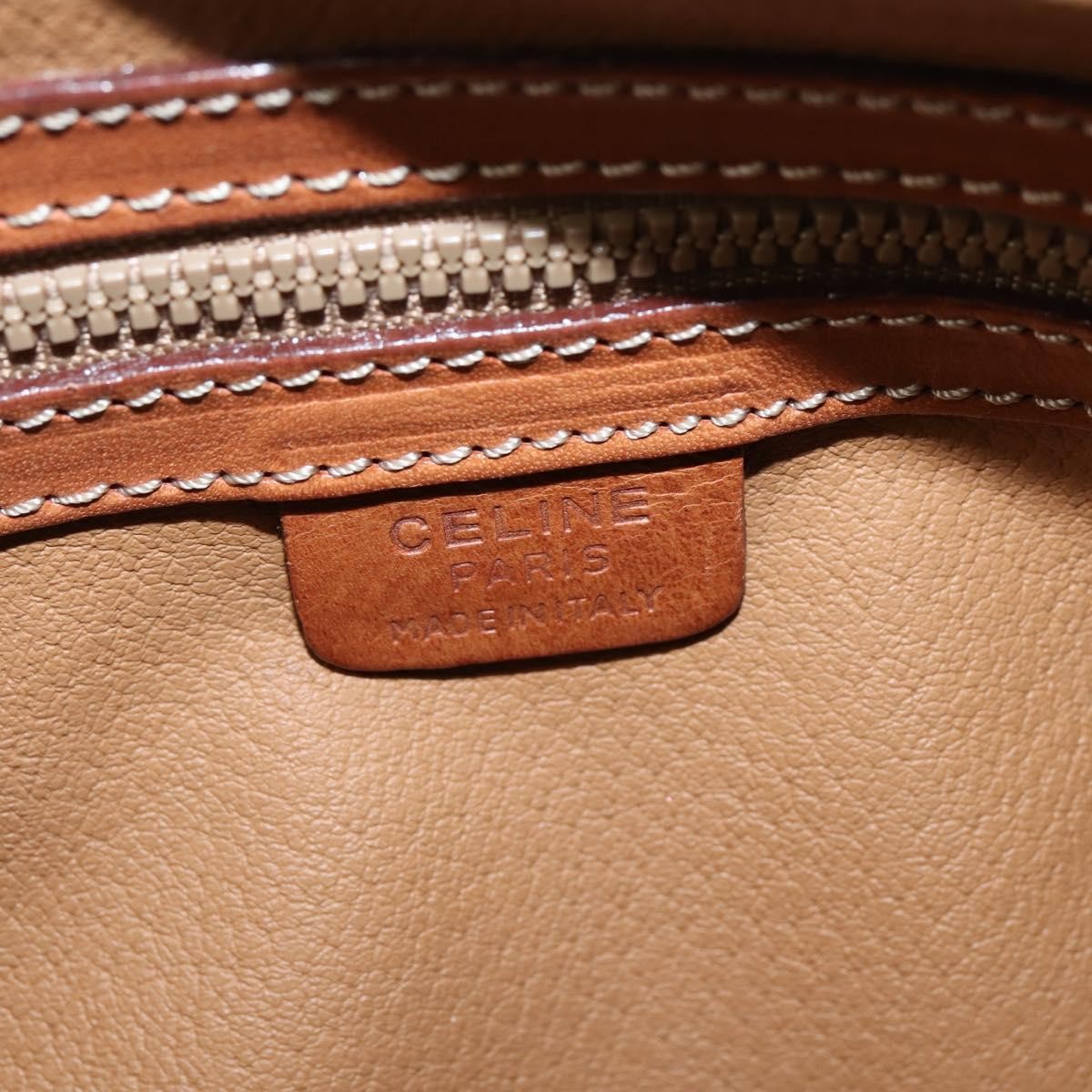 Celine Vintage Macadam Shoulder Bag Canvas and Leather, BROWN, CANVAS, Shoulder bag