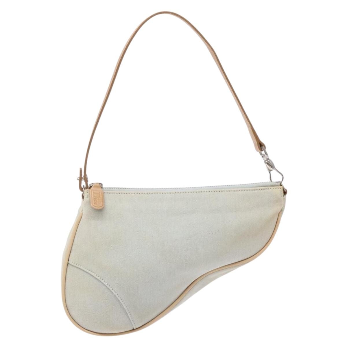 Christian Dior Vintage Saddle Bag Denim, BLUE, DENIM_JEANS, Shoulder bag