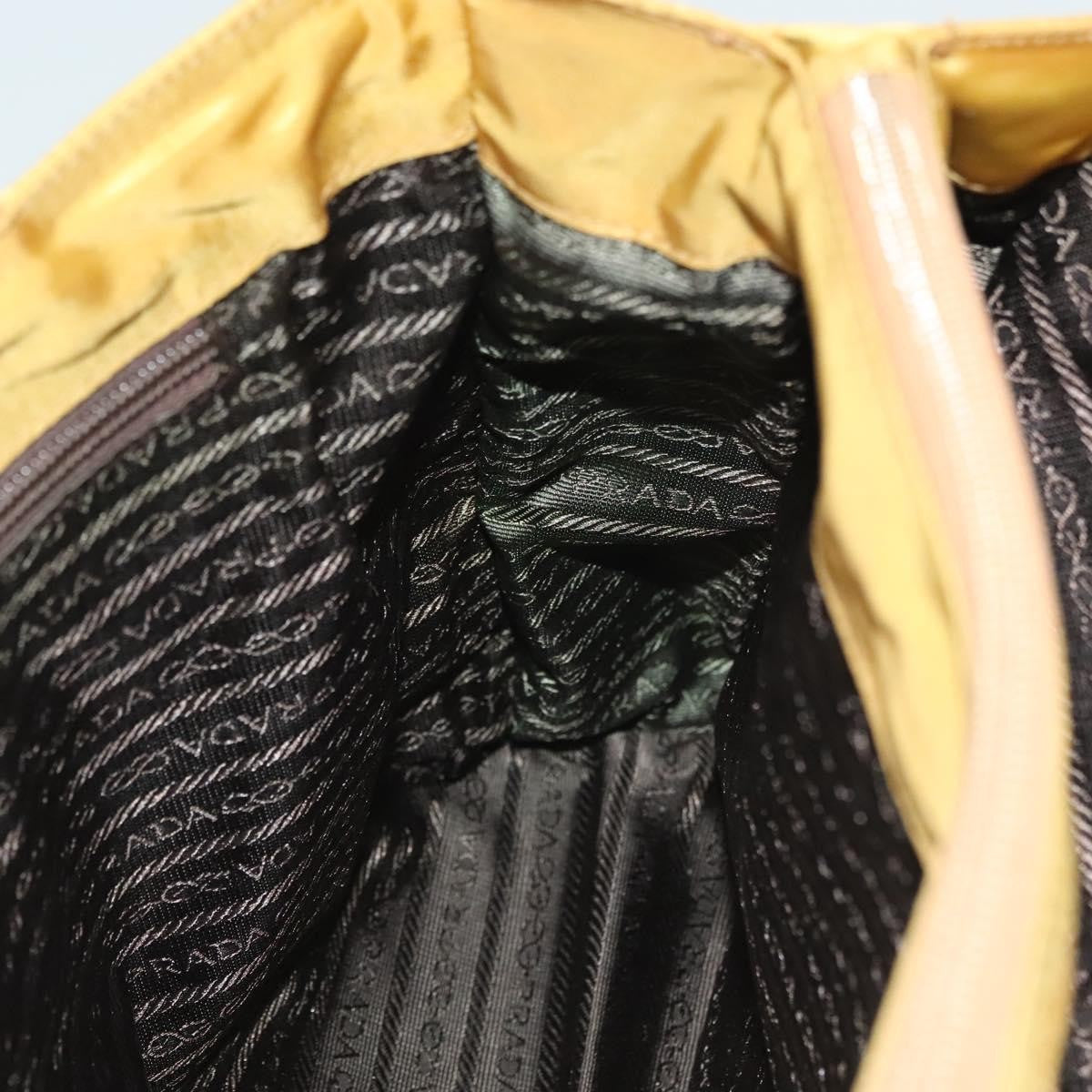 Prada Metal Handles Tote Tessuto, YELLOW, NYLON, Tote bag