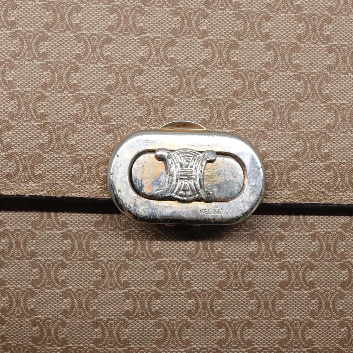 Celine Vintage Macadam Shoulder Bag Canvas, BEIGE, CANVAS, Shoulder bag