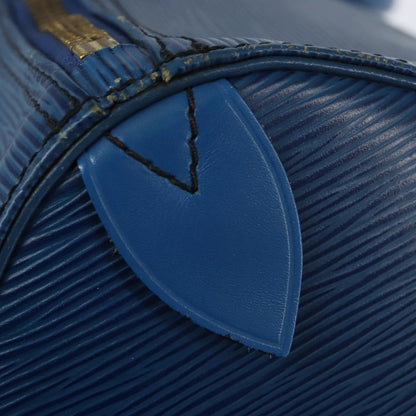 Louis Vuitton Keepall Bag Epi Leather, BLUE, LEATHER, Travel bag