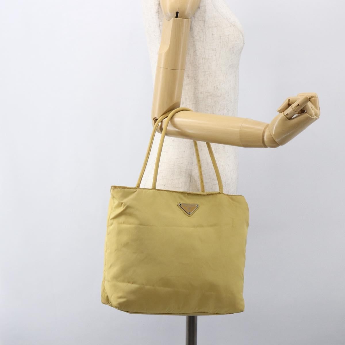 Prada Vintage Tote Tessuto, YELLOW, NYLON, Tote bag