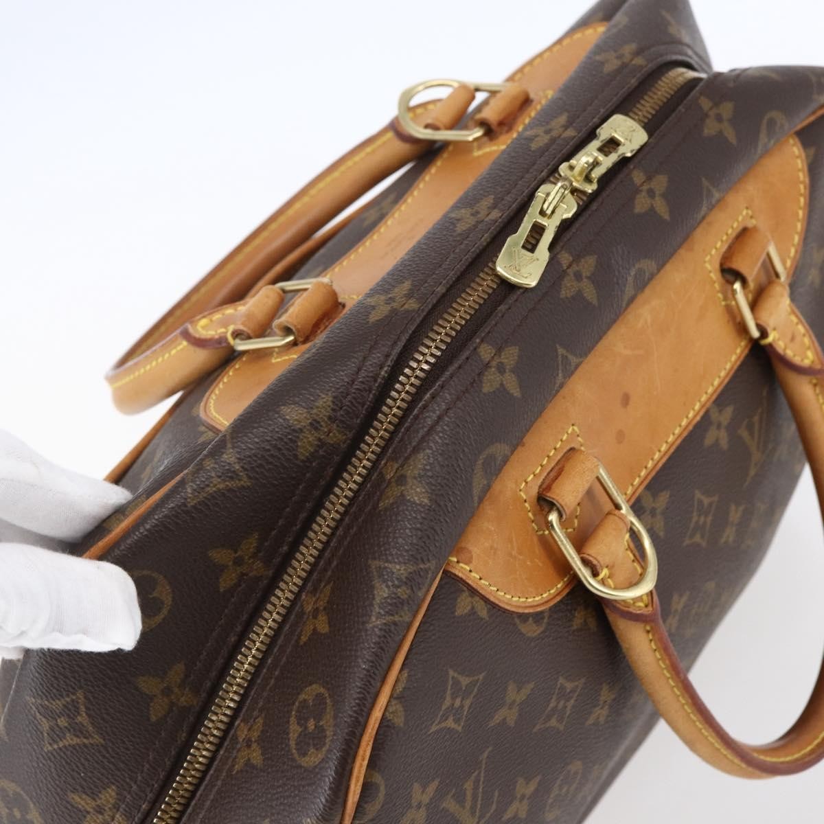 Louis Vuitton Deauville Handbag Monogram Canvas, BROWN, CANVAS, Handbag