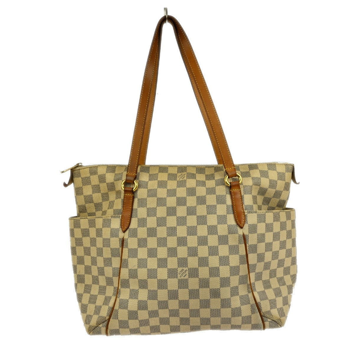 Louis Vuitton Totally Handbag Damier azur, WHITE, CANVAS, Tote bag