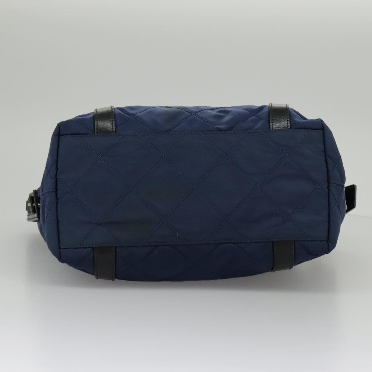 Prada Chain Shoulder Bag Quilted Tessuto, NAVY, NYLON, Shoulder bag