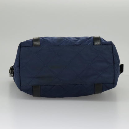 Prada Chain Shoulder Bag Quilted Tessuto, NAVY, NYLON, Shoulder bag