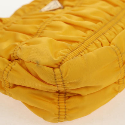 Prada Pochette Tessuto Gaufre, YELLOW, NYLON, Clutche & pouche