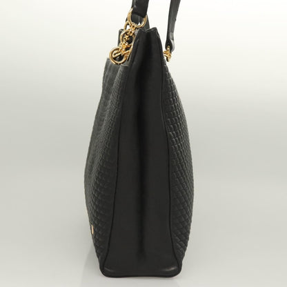 Bally Vintage Tote Bag Quilted Leather, BLACK, LEATHER, Tote bag