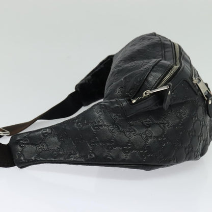 Gucci Waist Bag Guccissima Leather, BLACK, LEATHER, Clutche & pouche