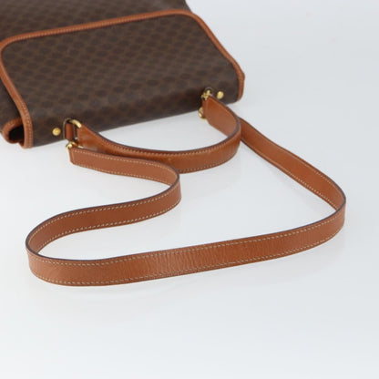 Celine Vintage Macadam Handbag Canvas, BROWN, PVC, Handbag