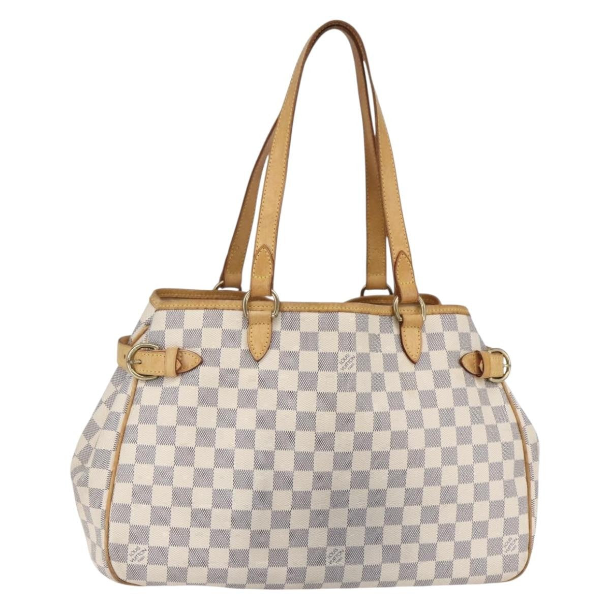 Louis Vuitton Batignolles Handbag Damier, WHITE, CANVAS, Tote bag