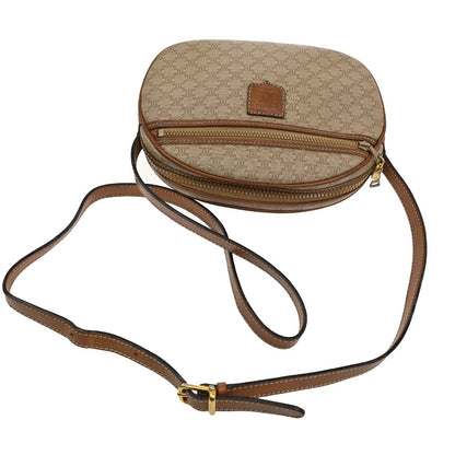 Celine Macadam Shoulder Bag Canvas, BROWN, CANVAS, Shoulder bag