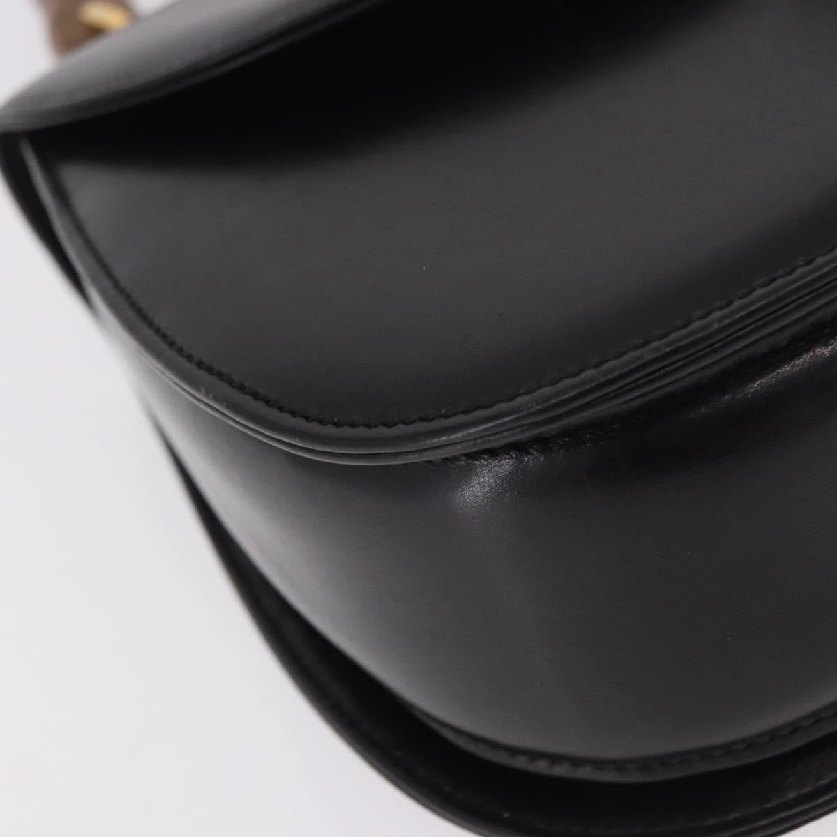 Gucci Vintage Convertible Bamboo Top Handle Bag Leather, Black, Leather, Handbag