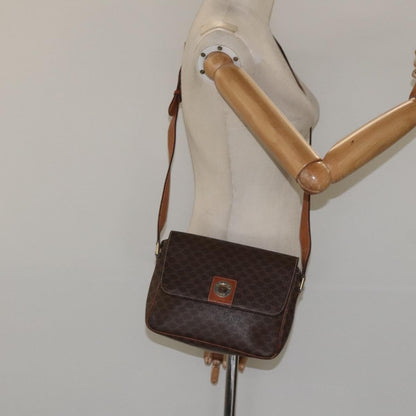 Celine Vintage Macadam Shoulder Bag Canvas, BROWN, CANVAS, Shoulder bag