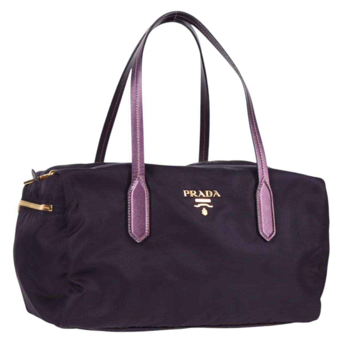 Prada Vintage Boston Bag Nylon, PURPLE, NYLON, Bag