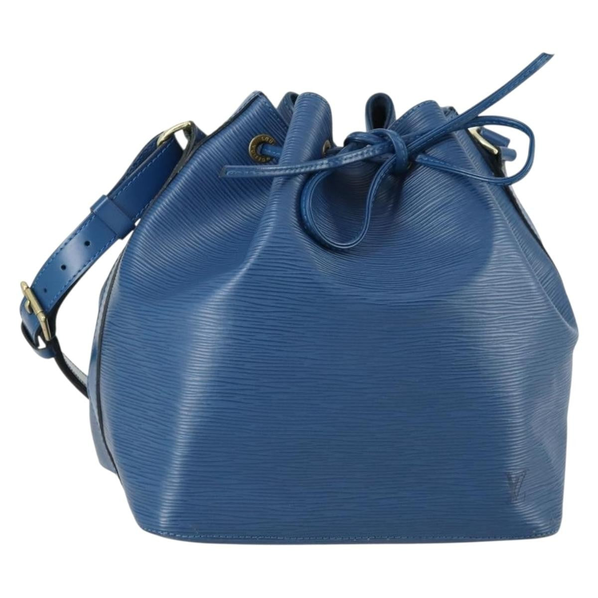 Louis Vuitton Petit Noe Handbag Epi Leather, BLUE, LEATHER, Shoulder bag