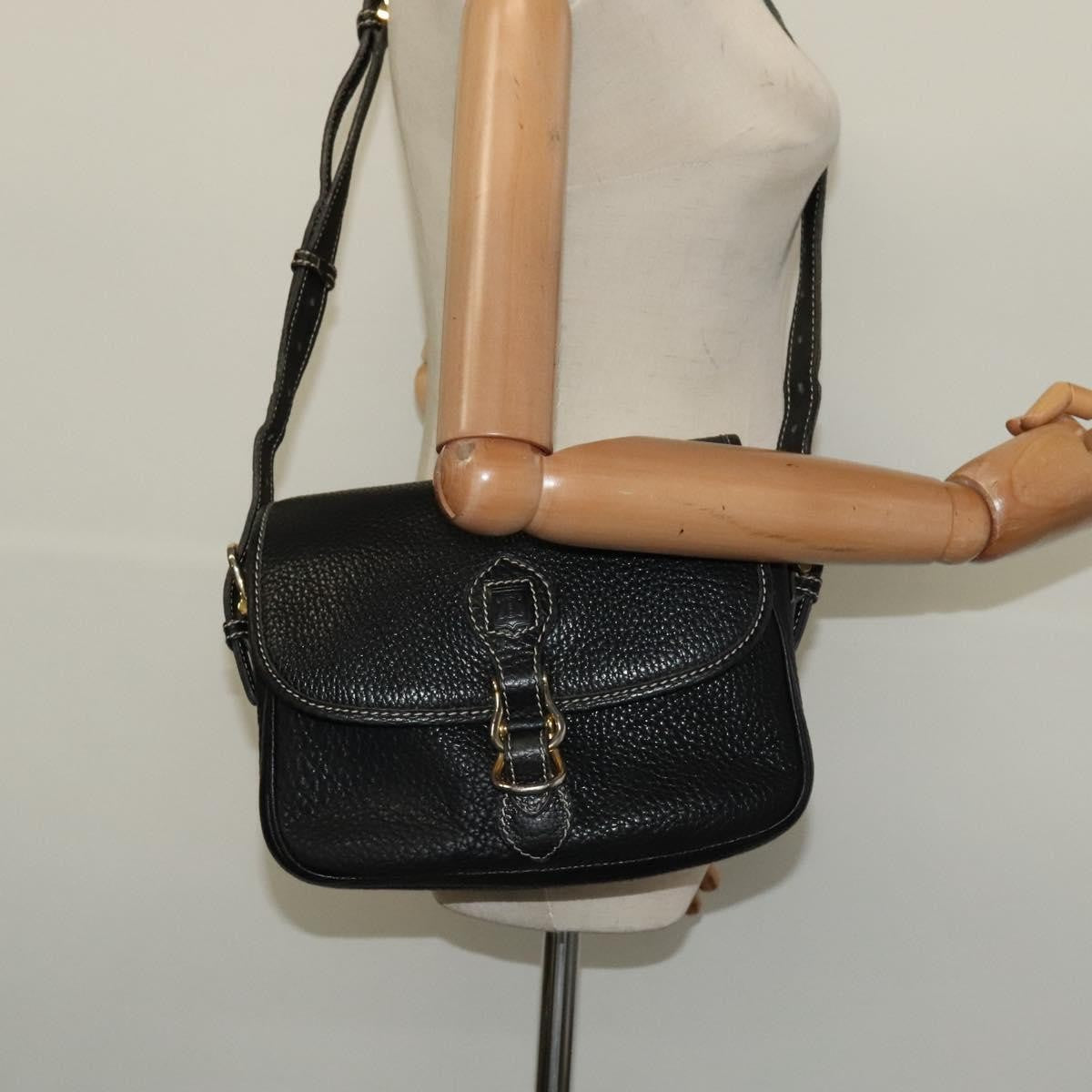 Celine Shoulder Bag Leather, BLACK, LEATHER, Shoulder bag